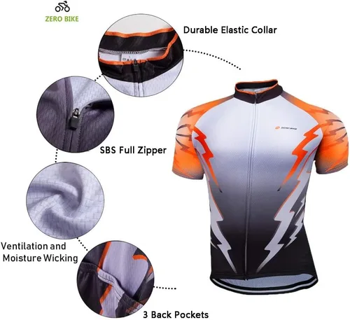 Miniatura 2 de Conjunto de jersey de ciclismo de manga corta para hombre, transpirable, de secado rápido, acolchado 3D, pantalones cortos de bicicleta MTB