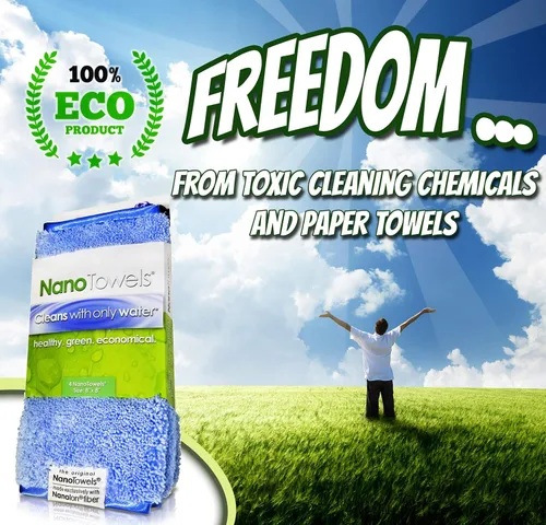 Miniatura 2 de Life Miracle Nano Toallas: increíble tela ecológica que limpia prácticamente cualquier superficie con solo agua. No más toallas de papel o productos