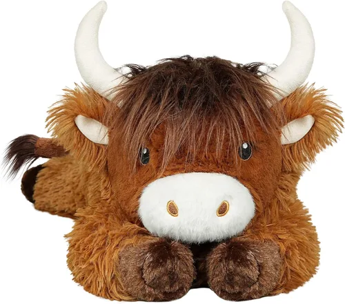 Miniatura 10 de Animales de peluche ponderados de 4 libras, lindos animales de peluche de vaca de las Tierras Altas ponderados - Juguetes de peluche de vaca