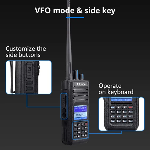 Miniatura 3 de Radioaficionado HD1, radio profesional de doble banda DMR/analógica bidireccional – Walkie Talkie impermeable IP67 con 3200mAh USB-C, llamada