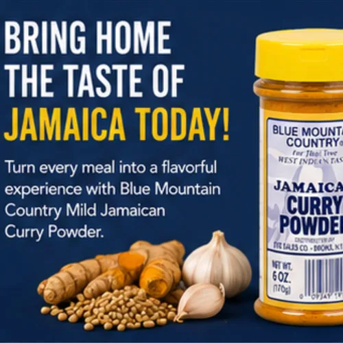 Miniatura 5 de Blue Mountain Country Curry jamaicano en polvo, 6 onzas – Auténtica mezcla de curry de las Indias Occidentales – Condimento caribeño para pollo