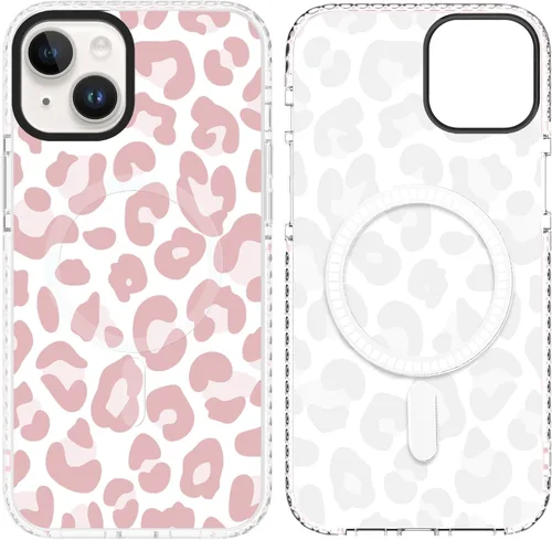 Miniatura 17 de SAKUULO Funda magnética para iPhone 11 Pro Max [Compatible con MagSafe] Patrón de Estampado de Leopardo Gris Claro Funda de Carga Inalámbrica
