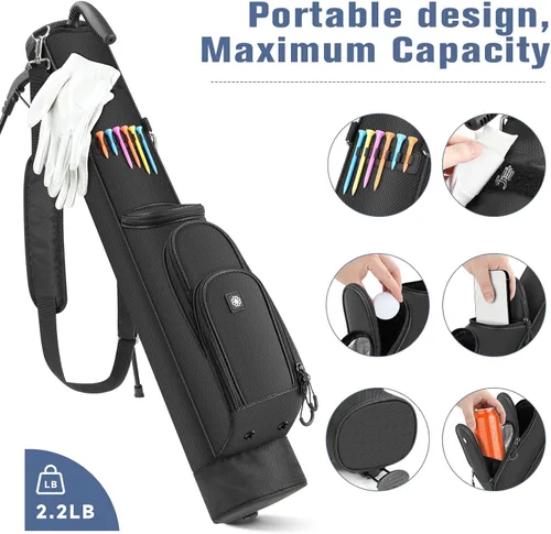 Miniatura 5 de Findway Bolsa de Soporte de Golf, [Espacio Generoso Mejorado] Bolsa de Golf Pequeña para Campo de Práctica, Par 3 y Campos Ejecutivos, Bolsa Ligera