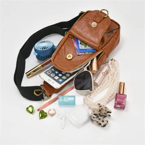 Miniatura 5 de Bolso bandolera para mujer, de piel sintética, para el pecho, pequeño, para senderismo, viajes, bandolera, mochila para mujeres y hombres