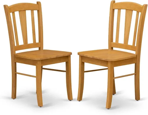 Miniatura 3 de East West Furniture DLIN3-OAK-W Juego de mesa de comedor de 3 piezas para espacios pequeños contiene una mesa de comedor redonda con gotas y 2