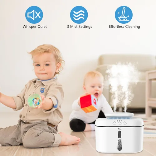 Miniatura 3 de Humidificadores SZO para Dormitorio, Capacidad de 2.5L, Apagado Automático, Fácil de Llenar y Limpiar, Humidificador Ultrasónico de 16 dB Silencioso