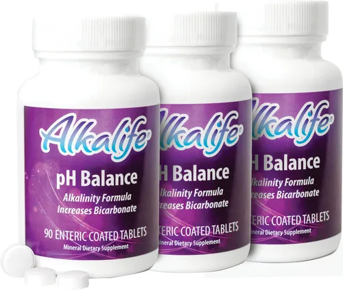Miniatura 8 de Alkalife Tabletas de equilibrio de pH, 1 paquete, soporte mineral alcalino sin botellas, recubierto entérico para una máxima absorción, bicarbonato