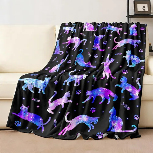 Miniatura 2 de Manta de Gato para Amantes de Gatos, Regalo Suave y Cálida de Franela, Manta de Gatos para Arropar, Regalo para Niñas, Mujeres, Niños, Adultos 50" X
