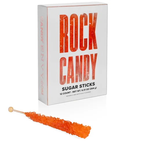 Palitos de azúcar de caramelo de naranja con sabor a naranja, 12 caramelos envueltos individualmente para fiestas