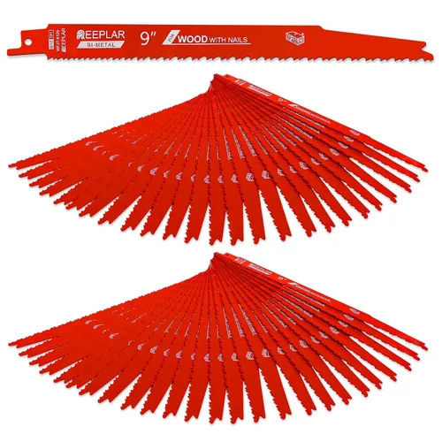 Miniatura 8 de Paquete de 10 hojas de sierra recíproca de 6 pulgadas 6/12 TPI para madera con clavos incrustados, hojas bimetálicas para cortar montantes y clavos