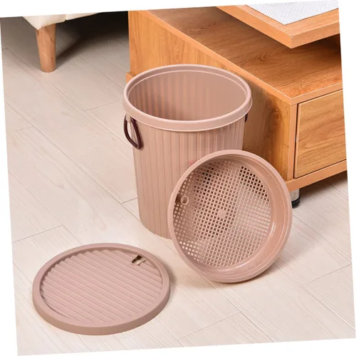 Miniatura 4 de LIFKOME Cubo de basura de escritorio, 8L, marrón claro, plástico