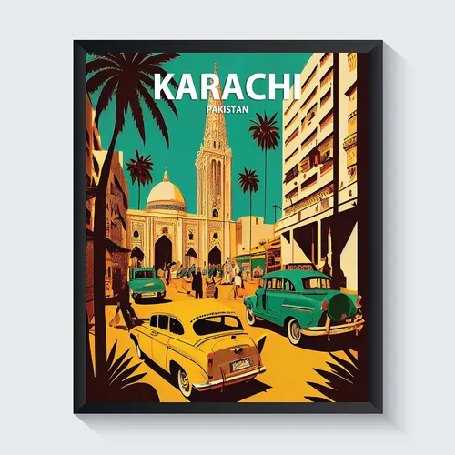 Miniatura 9 de Lahore - Póster impreso artístico, decoración de pintura de pared de Pakistán, arte de Oriente Medio, arte para decoración del hogar, obra de arte