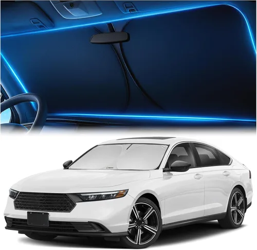 Miniatura 15 de Parasol para parabrisas para Honda Civic 2022 2023 2024 2025 2026 – Tecnología innovadora sin paso de luz, recorte para espejo, bloquea el 99%