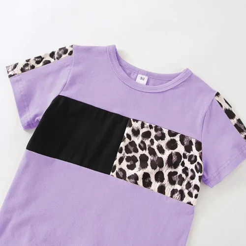 Miniatura 36 de Ropa de verano para niña, camiseta de manga corta para bebé, pantalones cortos, estampado de leopardo, camuflaje, de 18 meses a 6 años