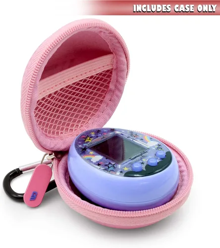 Miniatura 3 de Casematix Funda de transporte rosa compatible con Tamagotchi On Virtual Interactive Pet Game, incluye solo funda compacta