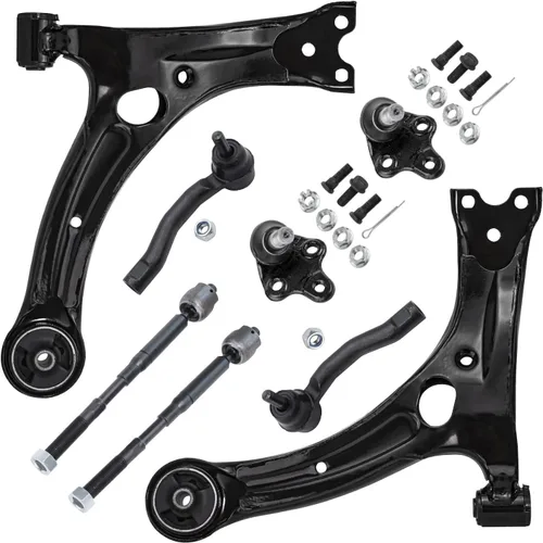 Miniatura 428 de Detroit Axle - Kit de brazos de control de extremo delantero de 8 piezas para Dodge Dakota 00-04, Durango 00-03, 4 brazos de control superior e
