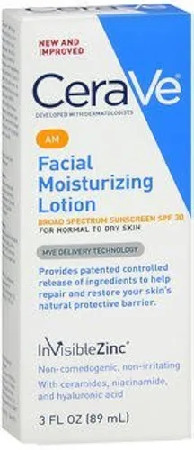 Miniatura 11 de CeraVe AM Loción hidratante facial con SPF 30, hidratante facial sin aceite con SPF, formulado con ácido hialurónico, niacinamida y ceramidas,
