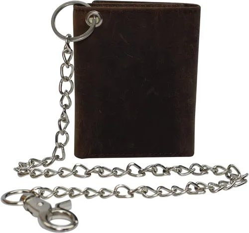 Miniatura 5 de Billetera de cuero vintage con bloqueo RFID para hombre, con cierre a presión