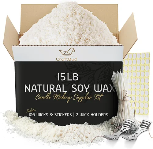 Miniatura 11 de CraftBud Cera de vela de soja para fabricación de velas, cera de soja natural para hacer velas, bolsa de 10 libras, cera para hacer velas, 10