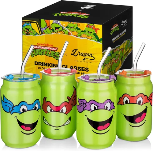 Miniatura 18 de Dragon Glassware x Barbie La Película - 16 oz Tazas de vidrio con tapas y popotes, Juego de 2 - Tazas de café helado con tapas - Vaso de vidrio