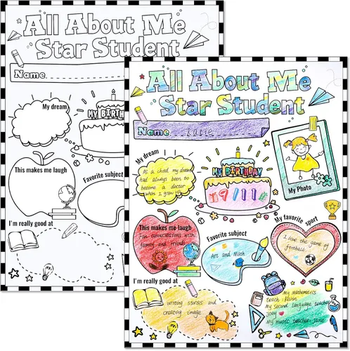 Miniatura 10 de Hedeey Póster para colorear con texto en inglés «Happy 100th Day of School» para niños, estudiantes, suministros para el aula