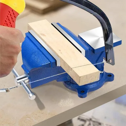 Miniatura 2 de Tornillo de banco resistente de 6 pulgadas, base giratoria de 360° con abrazadera de yunque de acero fundido, abrazadera de mesa tornillo de banco