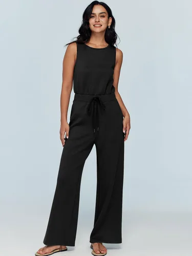 Miniatura 2 de AUTOMET Trajes de otoño para mujer, ropa casual de moda, sin mangas, pierna ancha, pantalones largos