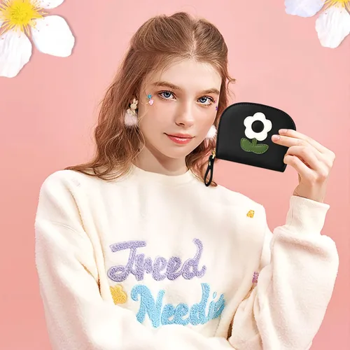 Miniatura 6 de YINHEXI RIFD - Bonita cartera con tarjetero para mujeres y hombres, pequeña cartera de cuero con cremallera para tarjetas de crédito para mujeres