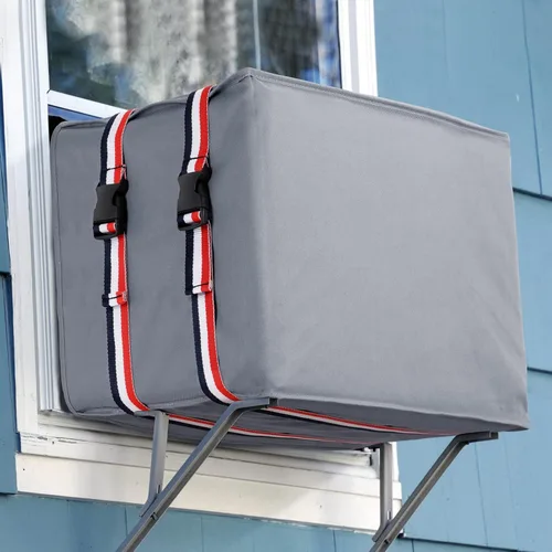 UNUN Cubiertas de aire acondicionado de ventana para exterior, cubiertas de unidad de aire acondicionado para exteriores, 17 pulgadas de ancho x 13
