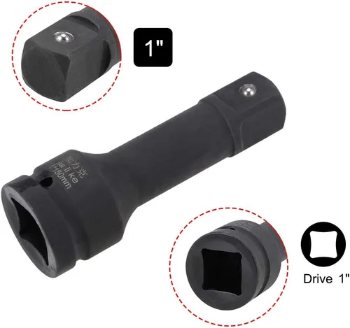 Miniatura 3 de uxcell Barra de extensión de impacto de 1 pulgada por 6 pulgadas para uso con llaves de impacto de aire, barras rompedoras, trinquetes, acero CR-MO