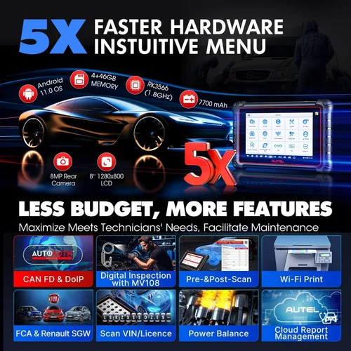 Miniatura 9 de Autel Escáner MaxiCOM MK900BT, 2026 MK900-BT Bidireccional OBD2 Herramienta de diagnóstico CAN FD DoIP, BT 2.0 Up. de MK900 MK808S MK808BT PRO MX900