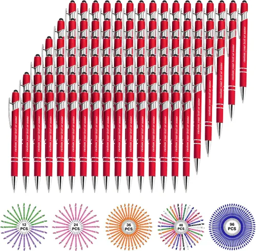 Miniatura 49 de Bolígrafos personalizados con nombre a granel, juego de bolígrafos personalizados, lápiz capacitivo grabado, logotipo, texto, regalo para negocios