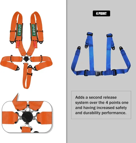 Miniatura 3 de DING.PAI 5 Point Racing Harness SFI Approved Protection Heavy Duty Shoulder Pads Quick Release Cam Lock
