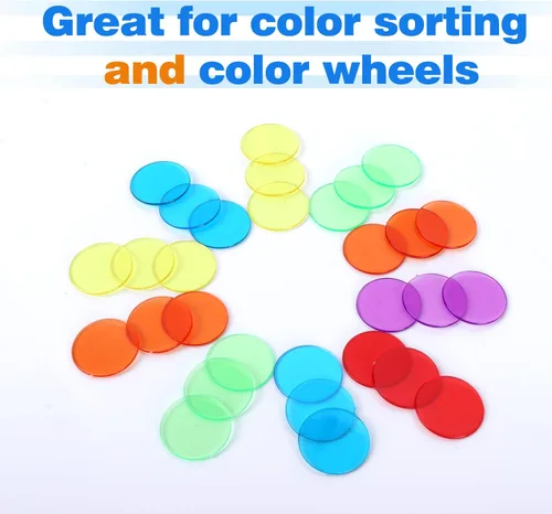 Miniatura 3 de GSE Games & Sports Expert Chips de bingo multicolor, 5,000 piezas de chips de conteo transparentes de alto contraste de 3/4 pulgadas