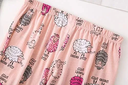 Miniatura 7 de PNAEONG - Conjunto de pijama casual para mujer, con camiseta y pantalones capri, con estampado divertido