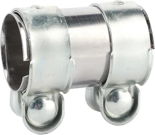 Conector de tubo Abrazadera de escape de banda de 2.559 in Tubo de escape Abrazadera de acero inoxidable Manga de escape doble Tubo de escape