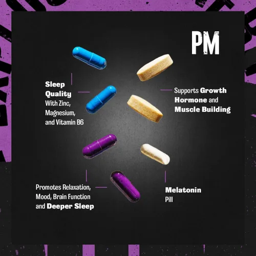 Miniatura 4 de Animal PM - Ayuda para dormir para adultos que no forma hábito, mejora la relajación y apoya el estado de ánimo con melatonina, L-teanina, Zylaria