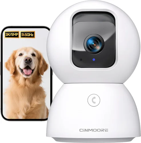 Miniatura 10 de Cámara de Seguridad 5G Interior Paquete de 2, Seguimiento de IA con Reconocimiento Facial Sin Tarifa Mensual, Cámara 3K para Mascotas/Perros