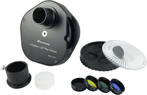 Miniatura 12 de Rueda de filtros Astromania para telescopio, cajón de filtros compatible con filtro de telescopio de 1.25 pulgadas para observación de planetas