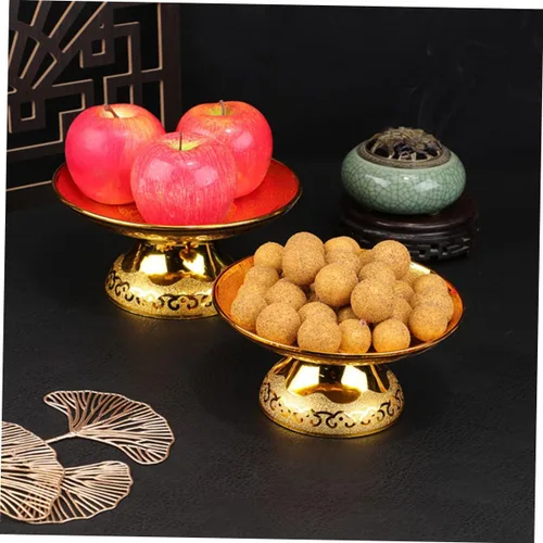 Miniatura 9 de DECHOUS Plato de adoración budista con bandeja de frutas para decoración del hogar de Buda