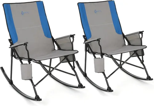 Miniatura 11 de ARROWHEAD OUTDOOR Silla Mecedora Plegable de Campamento con Portavasos Grande, Bolsillo Lateral, Plegable que Ahorra Espacio, Balancín Mejorado