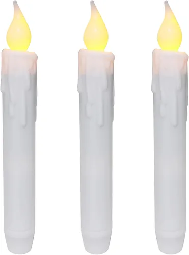 Miniatura 8 de CVHOMEDECO. Velas cónicas parpadeantes LED, velas sin llama con goteo, operadas por batería con temporizador, blancas, 4-3/4 pulgadas, juego de 2