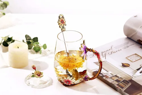 Miniatura 2 de Regalos para hermanas de hermana, elegante taza de té con flores y taza de café, regalos únicos para cumpleaños, hermana menor, hermana mayor, cuñada