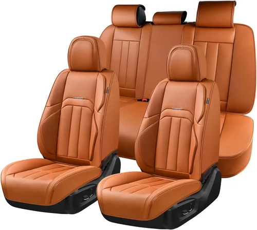 Miniatura 51 de Coverado Juego completo de fundas de asiento de automóvil, fundas de asiento negras para asientos delanteros y traseros de automóvil, protector