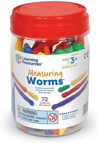 Miniatura 4 de Learning Resources Gusanos medidores: 72 piezas, juguetes de aprendizaje para niños a partir de 3 años, contadores para niños