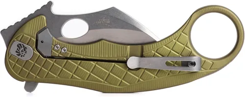 Miniatura 2 de LionSTEEL LEONE - Cuchillo plegable Karambit con hoja de acero CPM-Magnacut, mango integral de aluminio sólido, diseño Emerson Wave Design
