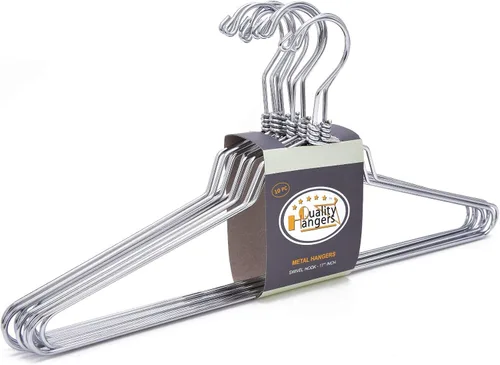 Miniatura 9 de Perchas de metal de calidad, gancho giratorio, acero inoxidable, resistente, ropa de alambre, 10 estándar, 17 pulgadas