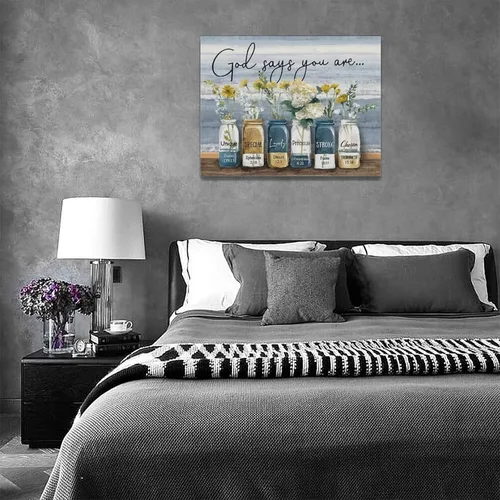 Miniatura 6 de Decoración de flores para baño, arte de pared con impresión de campo, baño, pintura floral, lienzo, cuadros modernos, decoración para el hogar, sala