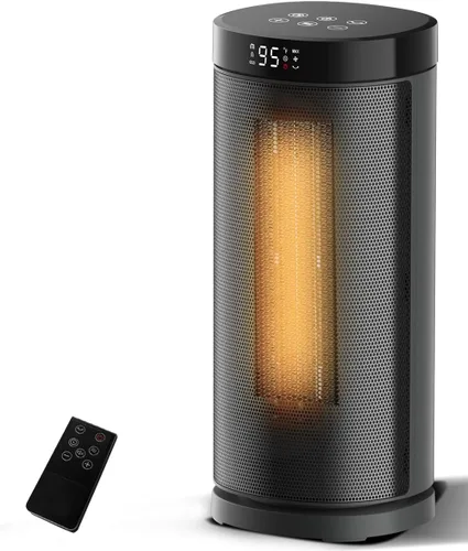 Sunnote Calentador de espacio para uso en interiores, calentadores de cerámica eléctricos y portátiles de 1500 W con oscilación de 80°, termostato,