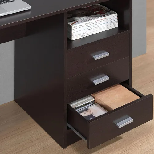 Miniatura 9 de Techni Mobili Escritorio clásico para computadora de 51 pulgadas de ancho con cajones, escritorio de oficina en casa de 3 cajones con almacenamiento
